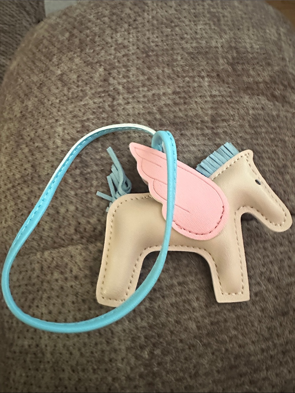 Cute Pegasus Charm Crossbody Accent in Beige, Pink & Turquoise